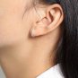 Mini Irregular Geometry Circle 925 Sterling Silver Hoop Earrings Yellow Gold