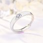 Minimalist Double Heart To One CZ 925 Sterling Silver Adjustable Promise Ring Men Ring