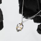 Minimalist Embrace Heart 925 Sterling Silver Necklace Rhodium + Yellow Gold