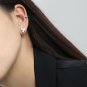 Minimalist Embrace Heart 925 Sterling Silver Stud Earrings Rhodium + Yellow Gold