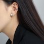 Minimalist Embrace Heart 925 Sterling Silver Stud Earrings Rhodium + Yellow Gold