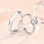 Minimalist Honey Moon CZ 925 Sterling Silver Adjustable Promise Ring Men Ring