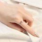 Minimalist Honey Moon CZ 925 Sterling Silver Adjustable Promise Ring Men Ring