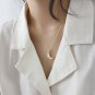 Minimalist Irregular Crescent Moon 925 Sterling Silver Necklace Yellow Gold