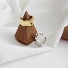 Minimalist Irregular Geometry Wide 925 Sterling Silver Adjustable Ring Rhodium