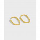 Minimalist Lines 925 Sterling Silver Non-Pierced Earrings Yellow Gold