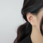 Minimalist Lines 925 Sterling Silver Non-Pierced Earrings Yellow Gold