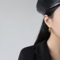 Modern Letter C Shape New 925 Sterling Silver Hoop Earrings Yellow Gold
