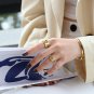 Modern Thick Hollow Chain 925 Sterling Silver Adjustable Ring Rhodium