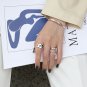 Modern Thick Hollow Chain 925 Sterling Silver Adjustable Ring Rhodium
