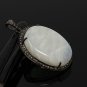 Moonstone GemstPave Diamond Pendant White Moonstone Pendant Sterling Silver Jewelry Default Title