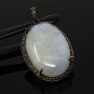 Moonstone GemstPave Diamond Pendant White Moonstone Pendant Sterling Silver Jewelry Default Title