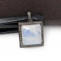 MoonstSilver Pendant Pave Diamond Pendant Oxidized Silver Rainbow Moonstone Pendant Default Title