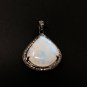 MoonstSilver Pendant Pave Diamond Pendant Oxidized Silver Rainbow Moonstone Pendant Default Title