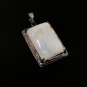MoonstSilver Pendant Pave Diamond Pendant Oxidized Silver Rainbow Moonstone Pendant Default Title