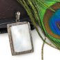 MoonstSilver Pendant Pave Diamond Pendant Oxidized Silver Rainbow Moonstone Pendant Default Title
