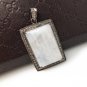 MoonstSilver Pendant Pave Diamond Pendant Oxidized Silver Rainbow Moonstone Pendant Default Title