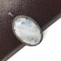 MoonstSilver Pendant Pave Diamond Pendant Oxidized Silver Rainbow Moonstone Pendant Default Title