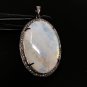 MoonstSilver Pendant Pave Diamond Pendant Oxidized Silver Rainbow Moonstone Pendant Default Title