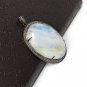 MoonstSilver Pendant Pave Diamond Pendant Oxidized Silver Rainbow Moonstone Pendant Default Title