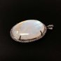 MoonstSilver Pendant Pave Diamond Pendant Oxidized Silver Rainbow Moonstone Pendant Default Title