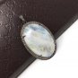 MoonstSilver Pendant Pave Diamond Pendant Oxidized Silver Rainbow Moonstone Pendant Default Title
