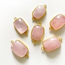 Morganite ConnectorSterling Silver Connector Jewelry Supplies Jewelry Making A) 24x14mm - 25x15mm