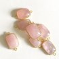 Morganite ConnectorSterling Silver Connector Jewelry Supplies Jewelry Making B) 26x14mm - 29x17mm
