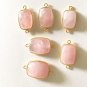 Morganite ConnectorSterling Silver Connector Jewelry Supplies Jewelry Making B) 26x14mm - 29x17mm