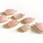 Morganite ConnectorSterling Silver Connector Jewelry Supplies Jewelry Making B) 26x14mm - 29x17mm