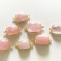 Morganite ConnectorSterling Silver Connector Jewelry Supplies Jewelry Making B) 26x14mm - 29x17mm