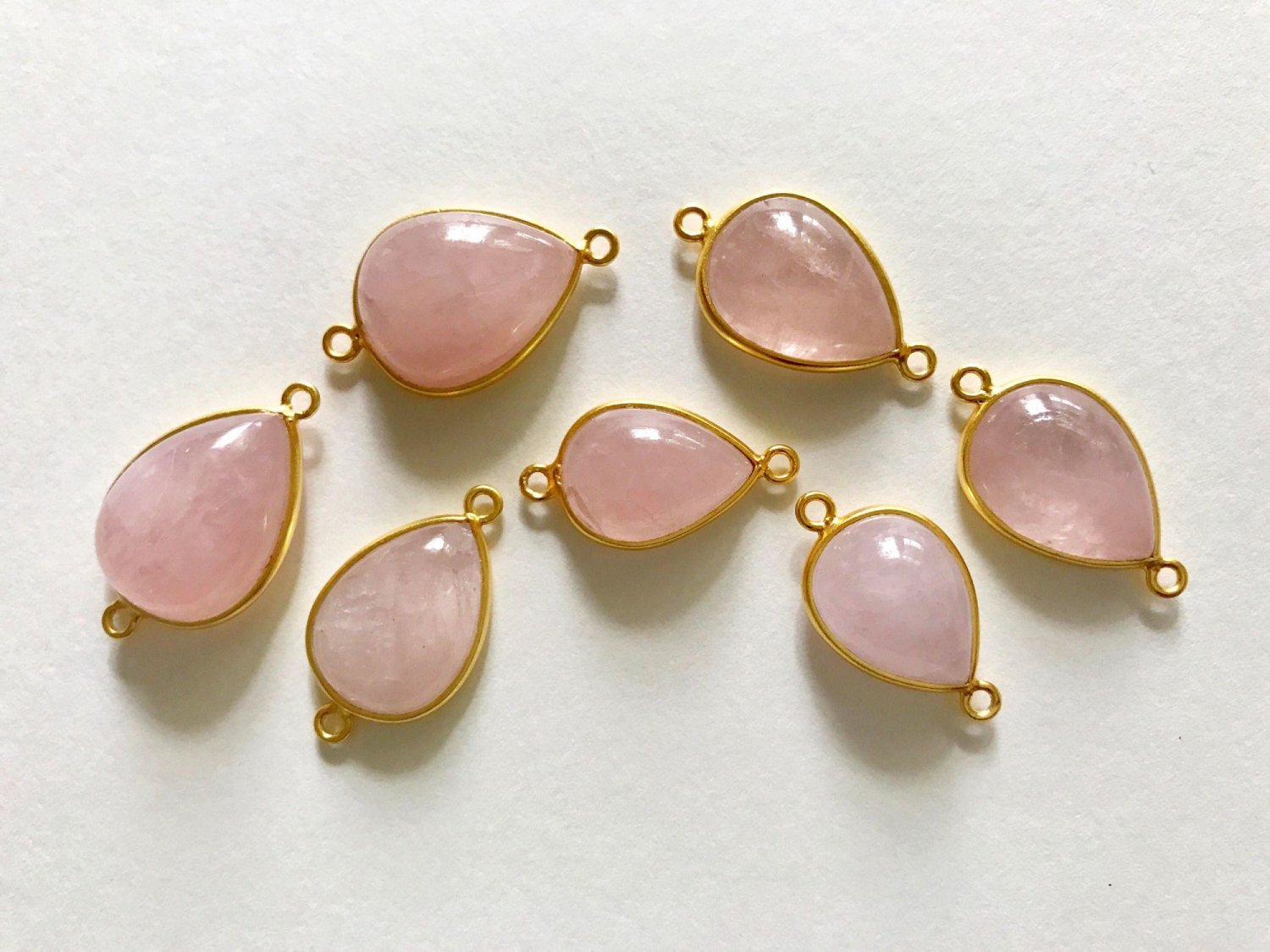 Morganite; Bezel Connectors; Gemstone Silver Connector Jewelry Supplies 1 Pc A) 22x13mm - 23x14mm