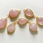Morganite; Bezel Connectors; Gemstone Silver Connector Jewelry Supplies 1 Pc A) 22x13mm - 23x14mm