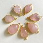 Morganite; Bezel Connectors; Gemstone Silver Connector Jewelry Supplies 1 Pc A) 22x13mm - 23x14mm