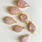 Morganite; Bezel Connectors; Gemstone Silver Connector Jewelry Supplies 1 Pc A) 22x13mm - 23x14mm