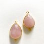 Morganite; Bezel Connectors; Gemstone Silver Connector Jewelry Supplies 1 Pc A) 22x13mm - 23x14mm