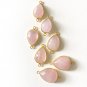 Morganite; Bezel Connectors; Gemstone Silver Connector Jewelry Supplies 1 Pc A) 22x13mm - 23x14mm