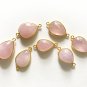 Morganite; Bezel Connectors; Gemstone Silver Connector Jewelry Supplies 1 Pc B) 25x14mm - 26x15mm