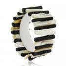 Mother of Pearl & Onyx Chunky Tube Bracelet B9841M