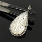 Mother of Pearl Pave DiNacre Pendant Sterling Silver Jewelry Gifts for Her 1.85'x1' Default Title