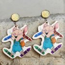 Mouse Cheese Earrings Colored Pencil Mug Earrings 2