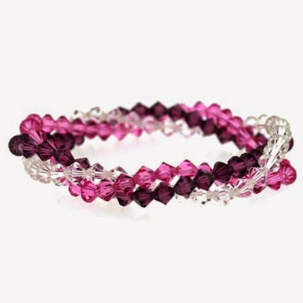 Multi Color Swarovski Elements Three Strand Bracelet S10024