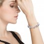 Multicolored Square Crystal Bracelet with Rhodium Finish A