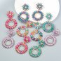 Multilayer Alloy Diamond Rhinestone Floral Earrings green