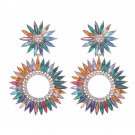 Multilayer Alloy Diamond Rhinestone Floral Earrings radiance