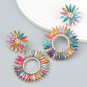 Multilayer Alloy Diamond Rhinestone Floral Earrings radiance