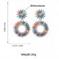 Multilayer Alloy Diamond Rhinestone Floral Earrings red