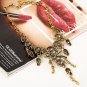 Multilayer Skull and Ghost Head Tassel Alloy Necklace gold