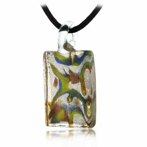 Murano Glass Swirl Design Silk Necklace N9281