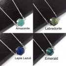 Natural Gemstone NecklAmazonite Necklace Labradorite Necklace Silver Minimalist Jewelry Amazonite